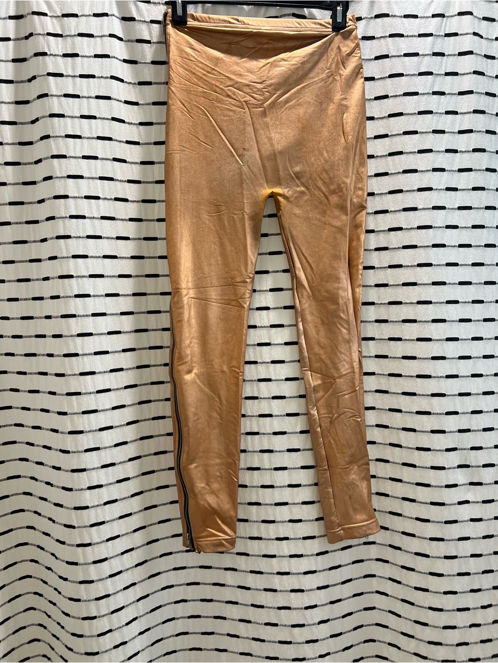 Women’s American Apparel Metallic Bronze Leggings with Side zipper